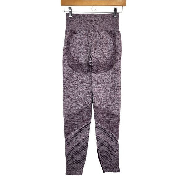 Victoria's Secret PINK Seamless Leggings Womens S Burgundy Heather Vented - Picture 2 of 7